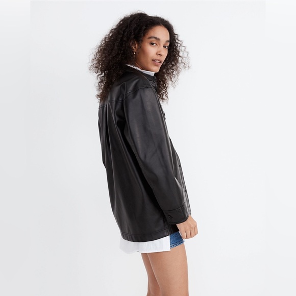 Madewell Faux Leather Shirt-Jacket - Picture 2 of 9